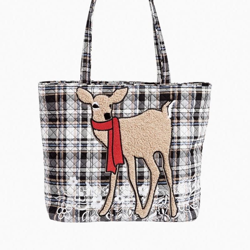 Vera Bradley | Large Vera Tote | Cozy Plaid w/Deer
